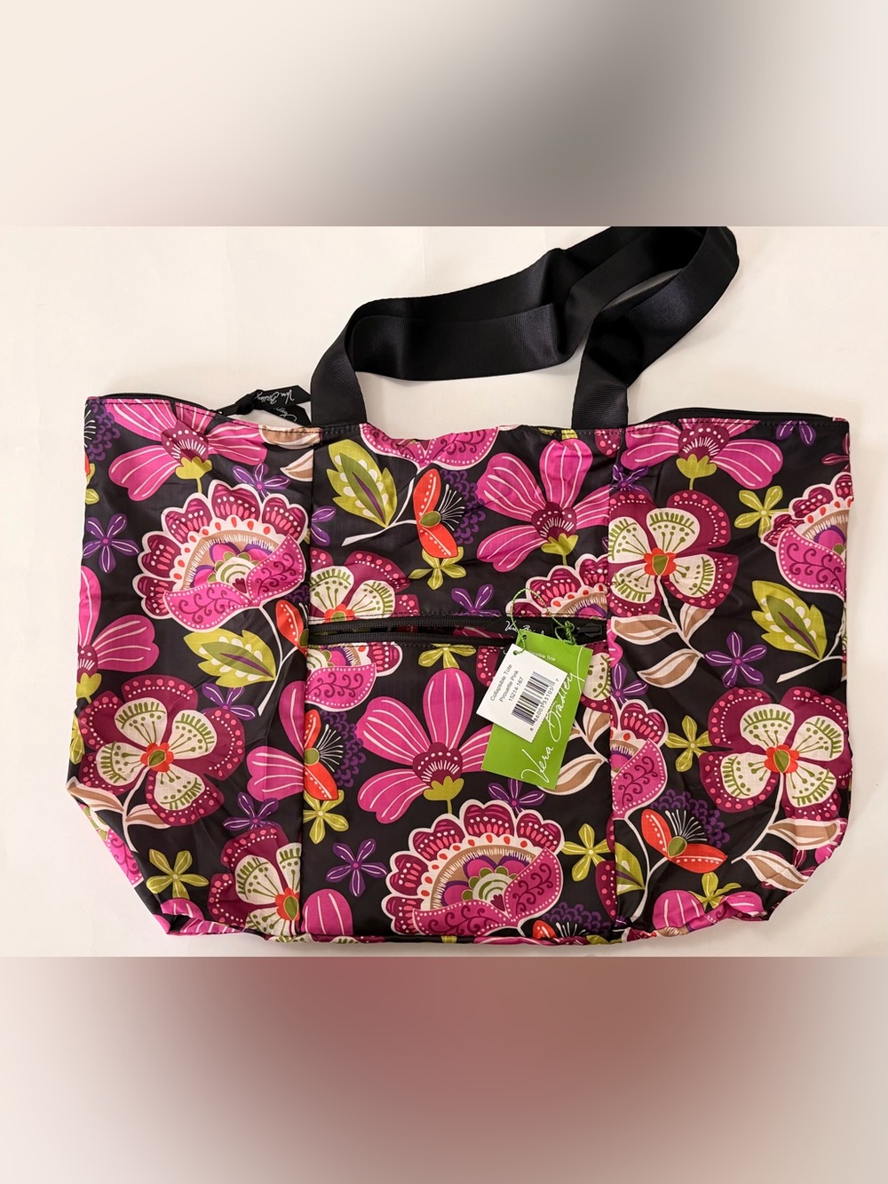 Vera Bradley Black Collapsible Tote Pirouette Pink